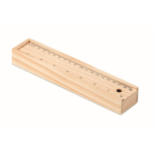 Drveni pribor u drvenoj kutiji 